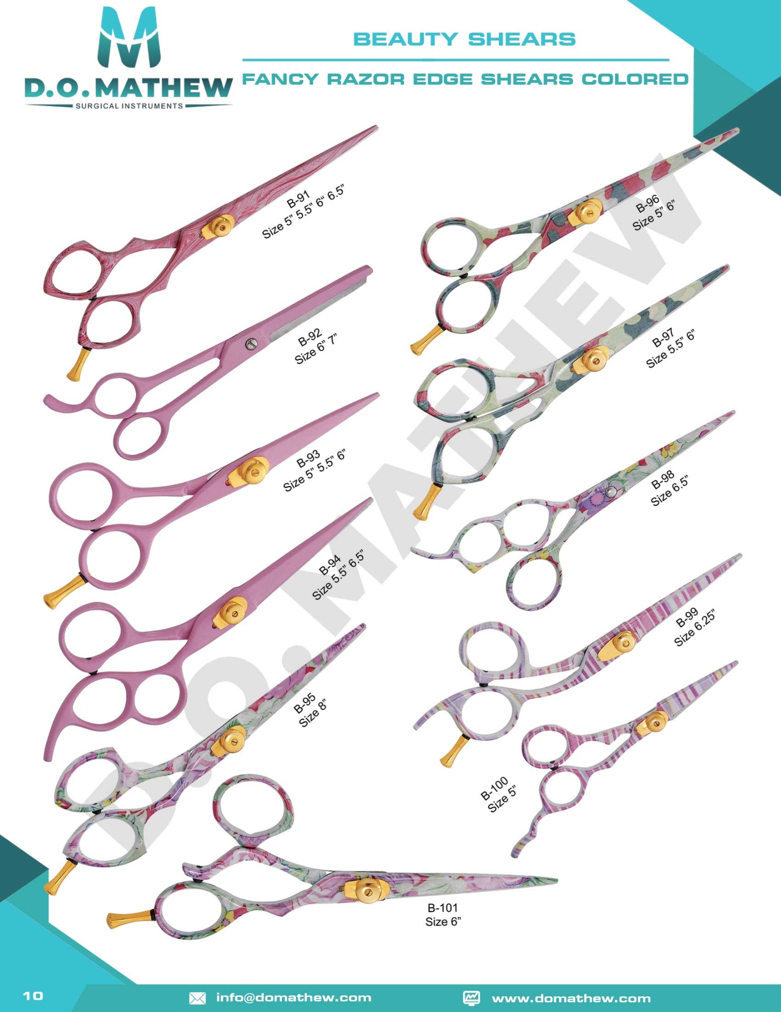 Fancy Razor Edge Shears Colored